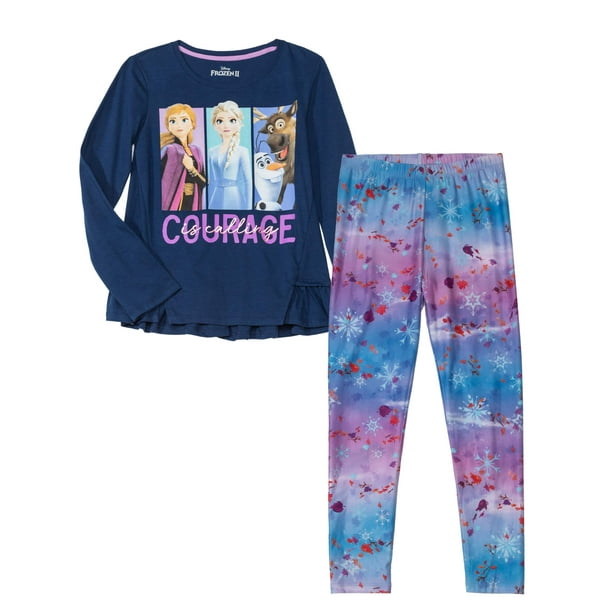 Disney Frozen Elsa Anna 4 Piece Mix n Match T-Shirt /& Legging Set